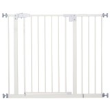 PawHut Poartă Extensibilă pentru C&acirc;ini cu Montare prin Presiune, Barieră &Icirc;nchidere Automată și Extensie, 86x76.2 cm, Alb | Aosom Romania