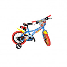 Bicicleta copii 14 inch, Superman, 4-5 ani, roti ajutatoare incluse foto