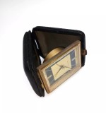ZentRa ceas de calatorie mecanic anii &#039; 30 Art Deco ecran negru auriu