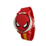 Ceas copii Spider Man 2, Marvel, Model 3D, Plastic/Cauciuc, Multicolor, 22 x 3,8 cm