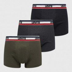 Levi's boxeri 3-pack bărbați, culoarea verde 37149.0814-009