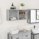 vidaXL Dulap perete baie, gri sonoma, 80x25x40cm, lemn prelucrat