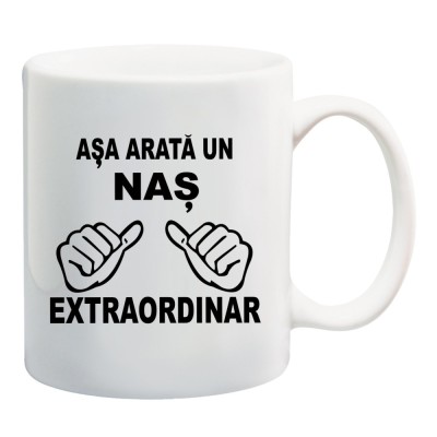 Cana alba personalizata &amp;quot; Nas Extraordinar &amp;quot;, INOVATIX&amp;reg;. 330ml foto