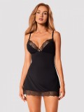 Chemise Bella Rou Obsessive, Negru, XS/S