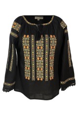 Bluza tip ie dama B24N, negru/portocaliu, marime XL