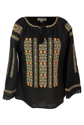 Bluza tip ie dama B24N, negru/portocaliu, marime L foto