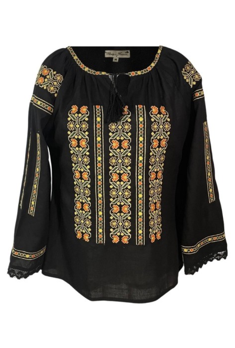 Bluza tip ie dama B24N, negru/portocaliu, marime L