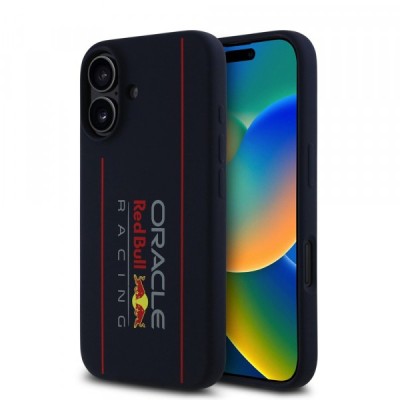 Husa MagSafe pentru Apple iPhone 16, Red Bull Racing, Oversize Vertical Logo, Bleumarin foto