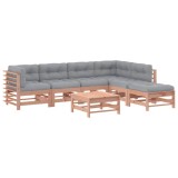Set mobilier de gradina cu perne, 7 piese, lemn masiv douglas