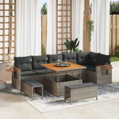 vidaXL Set de canapele pentru grădină 9 pcs Gri 100 x 100 x 71 cm 3363188
