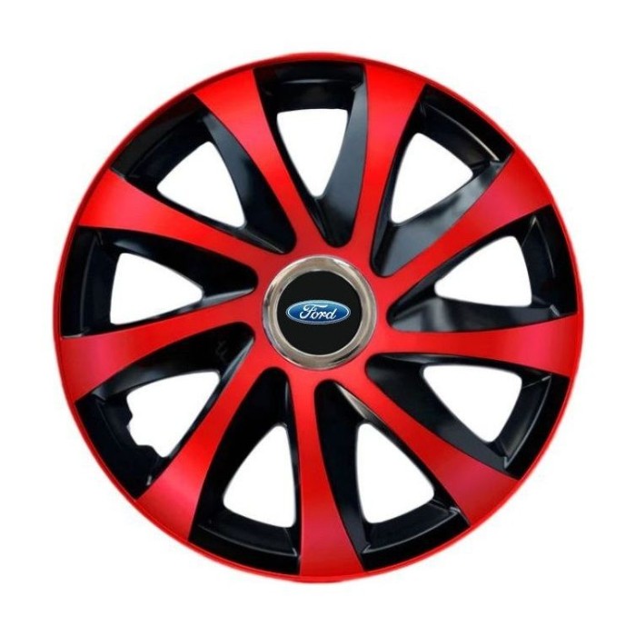 Set 4 capace roti Drift extra red R15 pentru gama Ford