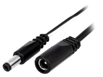 Cablu Prelungitor DC 5,5/2,1 Negru 2x0,5mm2 foto