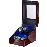 Cumpara ieftin Cutie intors ceasuri automatice iUni Watch Winder 2 + 3 spatii depozitare, Mahon