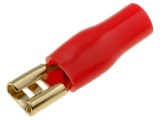 Terminal plat 4,8mm aurit roșu mamă izolată