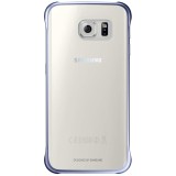 Capac de protectie Samsung Clear Cover pentru Galaxy S6 Edge, Blue Black, Negru, Silicon, Carcasa