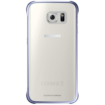 Capac de protectie Samsung Clear Cover pentru Galaxy S6 Edge, Blue Black foto