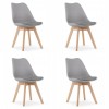 Set 4 scaune bucatarie/living, Artool, Mark, PP, lemn, gri, 49x42x82 cm