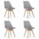 Set 4 scaune bucatarie/living, Artool, Mark, PP, lemn, gri, 49x42x82 cm