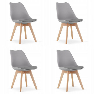 Set 4 scaune bucatarie/living, Artool, Mark, PP, lemn, gri, 49x42x82 cm foto