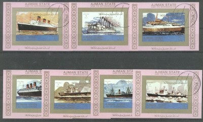 Ajman 1973 Ships, 7 imperf. mini sheet, used T.196 foto
