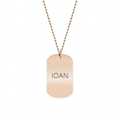 Freedom - Colier din argint 925 placat cu aur roz dog tag personalizat