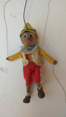 Pinochio marioneta teatru papusa de lemn veche jucarie de colectie + bonus foto