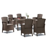 Hellma 6+1 set mobilier de grădină maro
