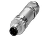 Conector M12 mufă drept, 4 pini, cod D, 4A, IP65