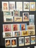 Lot Tematic 24 Timbre Bulgaria - Artă, Picturi Celebre, Icoane Ortodoxe Maica Domnului, Tițian Renaștere, Portrete, MNH/Ștampilat -A333