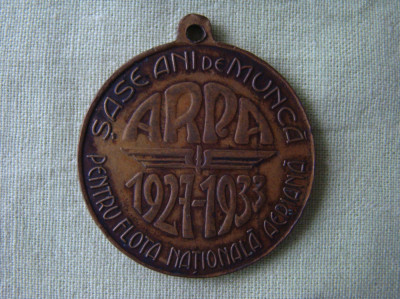 Medalie 6 ani de Munca Flota Aeriana ARPA 1927-1933 - Carol II foto