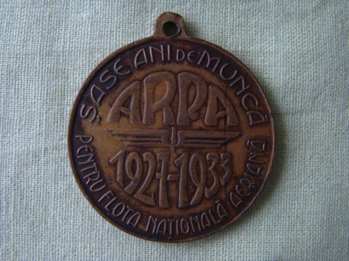 Medalie 6 ani de Munca Flota Aeriana ARPA 1927-1933 - Carol II