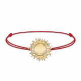 Sun- Bratara personalizata snur cu soare din argint 925 placat cu aur galben 24K
