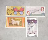 GUINEA ECUATORIAL FLUTURI &amp;C&Acirc;INI &amp;AVIATIE&amp;SPATIU 4 BLOCURI NEDANTELATE MNH