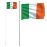 Cumpara ieftin Steag Irlanda si stalp din aluminiu, 6,23 m