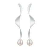 Cercei cu perla Twist cu pin argint