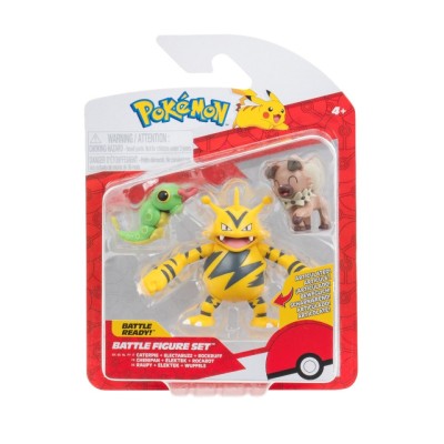 Pokemon - Set 3 figurine de actiune, Caterpie, Rockruff, Electabuzz W21 foto
