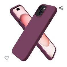 Husa silicon antisoc cu microfibra interior pentru Iphone 15 Plus Visiniu