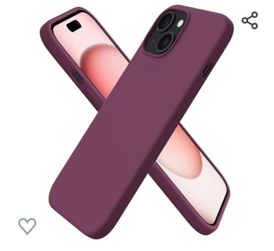 Husa silicon antisoc cu microfibra interior pentru Iphone 15 Plus Visiniu foto