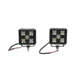 Set 2 proiectoare LED patrate 20W, 9-32V, IP67, 2000 lm, Breckner