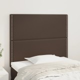 Cumpara ieftin Tăblii de pat, 2 buc, maro, 90x5x78/88 cm, piele ecologică