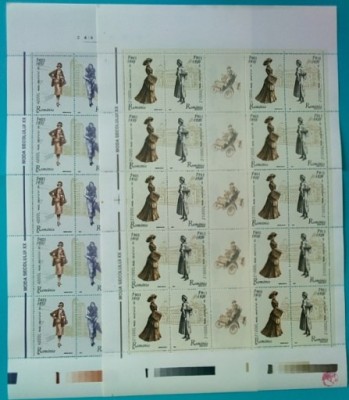 2003, LP 1623b - Moda Secolului XX, set de 2 coli de 10 serii si 10 viniete, MNH foto