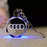 Breloc auto din cristal cu LED - Logo AUDI