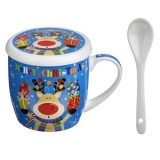 Set Cana de Craciun cu Capac &amp; Lingura Ren cu Cadouri 340ml - 3 piese, CMCLASS
