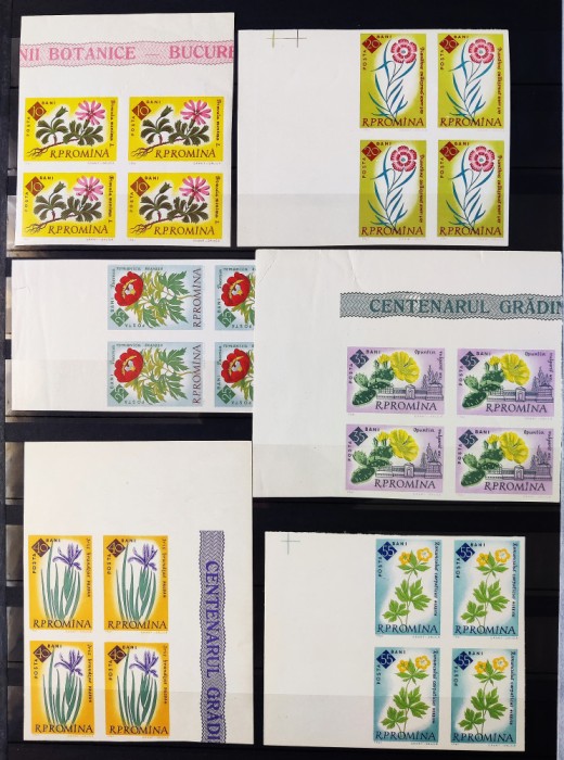 ROMANIA 1961 - Centenarul Gradinii Botanice - bloc de 4 MNH** LP 524a nedantelat