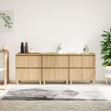 VidaXL Servante, 3 buc, stejar sonoma, 60x35x70 cm, lemn prelucrat