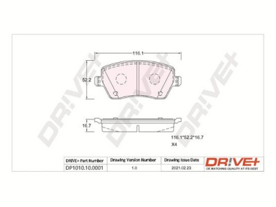 Dr!ve+ DP1010.10.0001 set placute frana disc foto