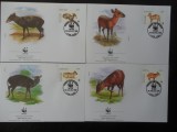 Togo-WWF,FDC fauna-set complet