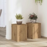 VidaXL Suporturi de plante, 2 buc., stejar artizanal, 25x25x35cm, lemn