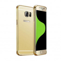 Husa Bumper Aluminiu Metalic Samsung Galaxy S7 g930 Luxury Electroplacat Gold 