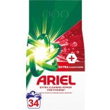 Detergent de rufe pudra Ariel +Extra Clean Power, 2.55kg, 34 spalari